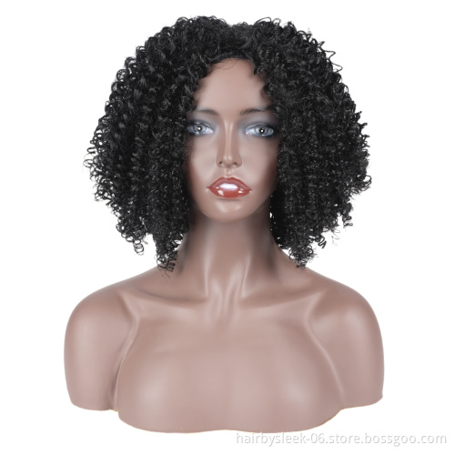 Distinct purple factory price African Afro hair Bob kinky curly braids Bouncy Curly Glueless synthetic hair wigs for black woman